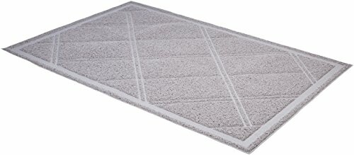 Gray rectangular rug with geometric pattern
