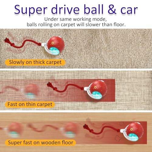 Comparison of ball speed on carpet and wooden floor.