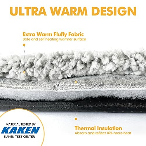 Ultra warm design with fluffy fabric and thermal insulation layers.