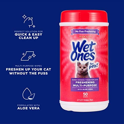 Wet Ones for pets freshening wipes with aloe vera.