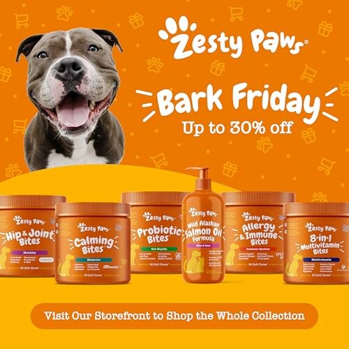 Zesty Paws dog supplements Bark Friday sale up to 30% off